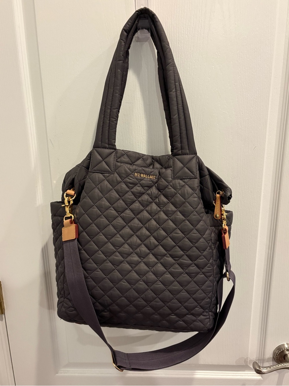 MZ Wallace Gray Quilted Tote Bag